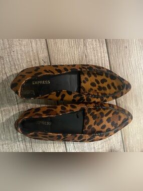 Express Leopard Print Pointed Loafers - Brown & Black